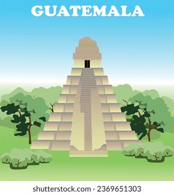 Vector illustration Guatemala travel poster