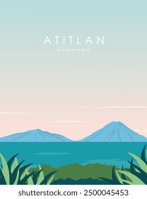 Vector illustration. Guatemala, travel poster, banner, postcard, cover. Modern design. Travel, vacation.