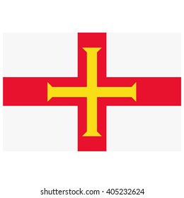 Vector illustration Guernsey flag vector icon. Rectangular national flag of Guernsey. Guernsey flag button