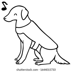 Ilustración vectorial de un perro guía con sonrisa