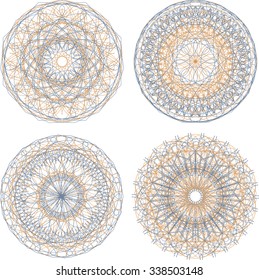 A vector illustration of guilloche elements suitable for use in certificates, vouchers or awards vector illustration