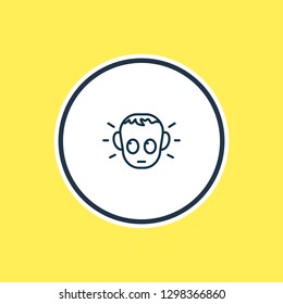 Vector illustration of guilty icon line. Beautiful emoticon element also can be used as offence icon element.