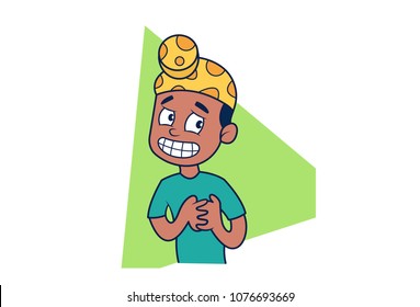 Vector illustration of a guilty young Punjabi sardar 