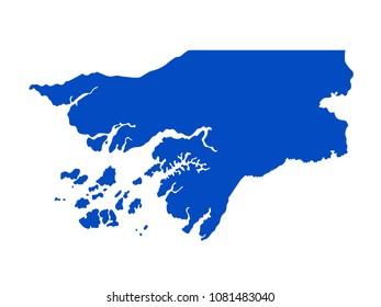 vector illustration of Guinea Bissau map