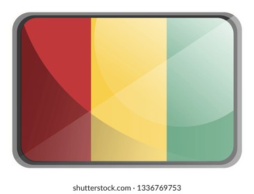 Ilustração vetorial da bandeira da Guiné sobre fundo branco.