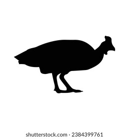 Vector Illustration of Guinea Fowl Silhouette