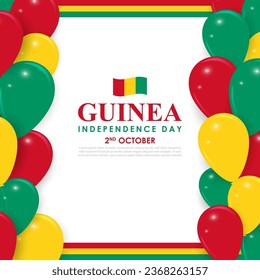 Vector illustration of Guinea Independence Day social media feed template