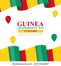 Vector illustration of Guinea Independence Day social media feed template