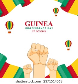 Vector illustration of Guinea Independence Day social media feed template