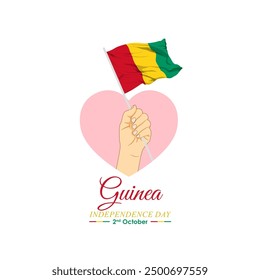 Vector illustration of Guinea Independence Day social media feed template