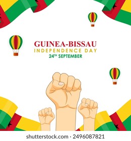 Vector illustration of Guinea-Bissau Independence Day social media feed template