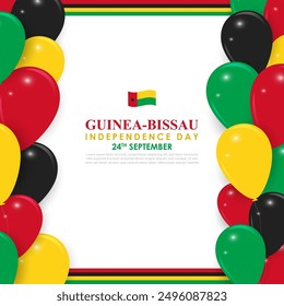 Vector illustration of Guinea-Bissau Independence Day social media feed template