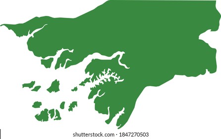 vector illustration of Guinea-Bissau map