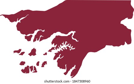 vector illustration of Guinea-Bissau map