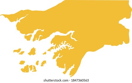 vector illustration of Guinea-Bissau map
