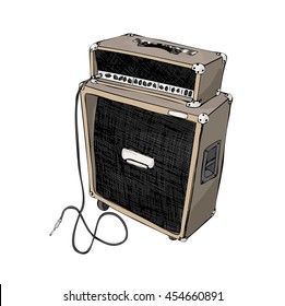 Vector illustration of the guitar combo amplifier