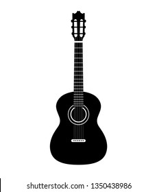 Vector illustration of guitar in flat style.