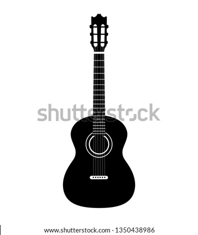 Vector illustration of guitar in flat style.