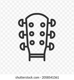 Vector Illustration Of Guitar Headstock Icon In Dark Color And Transparent Background(png).