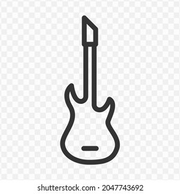 Vector Illustration Of Guitar Icon In Dark Color And Transparent Background(png).