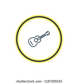 Vector illustration of guitar icon line. Beautiful hobby element also can be used as acoustic icon element.