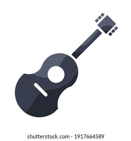 vector illustration of a guitar icon.  with a minimalist flat design style.  eps 10.