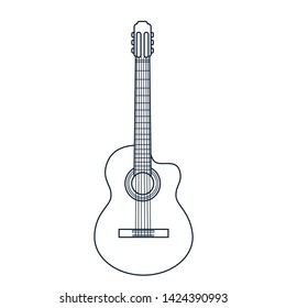 vector illustration of guitar line art