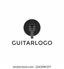 vector illustration of guitar logo design icon