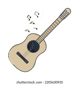 Vector illustration of a guitar. Music concept.