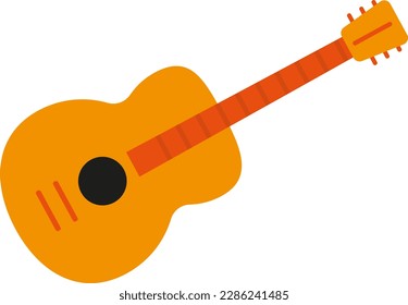 Vector illustration of a guitar. Musical instrument, musician and guitarist. String instruments.