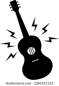 vector illustration of a guitar on a transparent background	