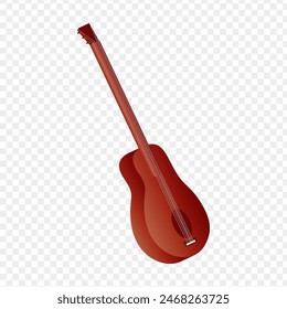 Vector illustration of guitar on transparent background