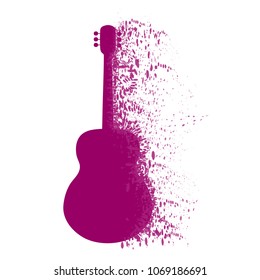 Vector illustration of guitar on white background.