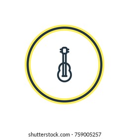 Vector Illustration Of Guitar Outline. Beautiful Entertainment Element Also Can Be Used As Acoustic Element.