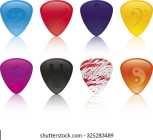 Vector Illustration Of Guitar Pics.