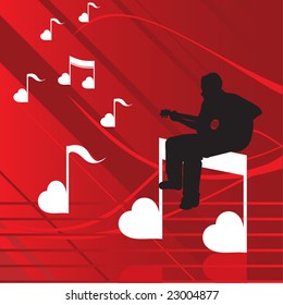 vector illustration with guitar player