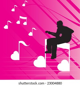 vector illustration with guitar player