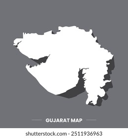 vector Illustration of Gujarat map in 3d view  is a state of India