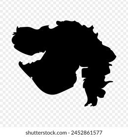 Vektorillustration der Karte von Gujarat auf durchsichtigem Hintergrund