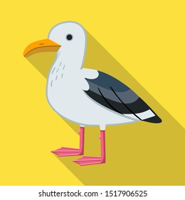 Vector illustration of gull and bird logo. Graphic of gull and sea vector icon for stock.