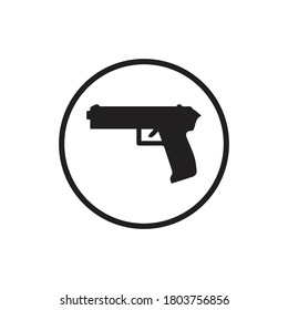 ilustración vectorial de una pistola negra