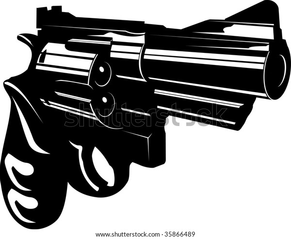 Vector Illustration Gun Black White Stock Vector (Royalty Free) 35866489