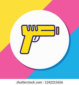 Vector illustration of gun icon colored line. Beautiful hobby element also can be used as pistol icon element.