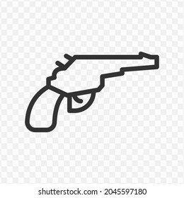 Ilustración vectorial del icono de pistola en color oscuro y fondo transparente (png).