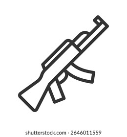 Vector illustration of a Gun in line style isolated in white background