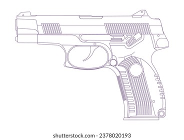 vector illustration of a gun for shooting. powerful pistol, gun, handgun, vector illustration, easy to edit