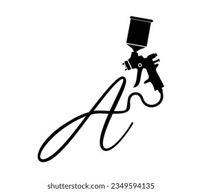 Eine Vektorgrafik von Spritzspritzer-Monogramm-Logo Anfangsbuchstaben A