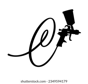 A vector illustration of gun spray paint monogram logo initial letter C