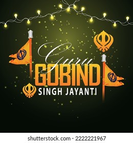 Vector illustration of guru gobind singh jayanti