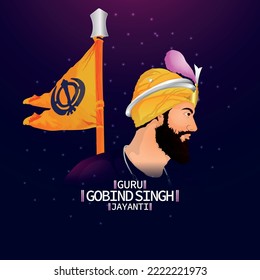Vector illustration of guru gobind singh jayanti
